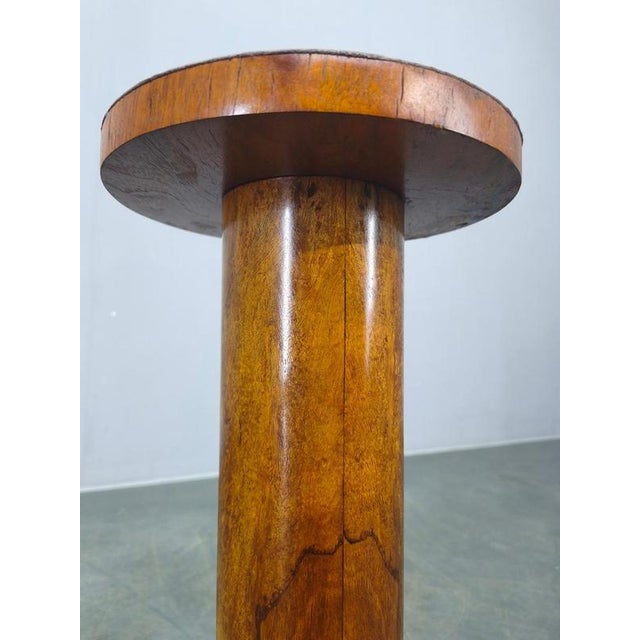 Wood Art Deco Walnut Pedestal Table, Former Czechoslovakia, 1930s For Sale - Image 7 of 9