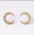 14k Solid Gold Crescent Half Moon Stud Earrings - 2 Pieces For Sale - Image 6 of 6