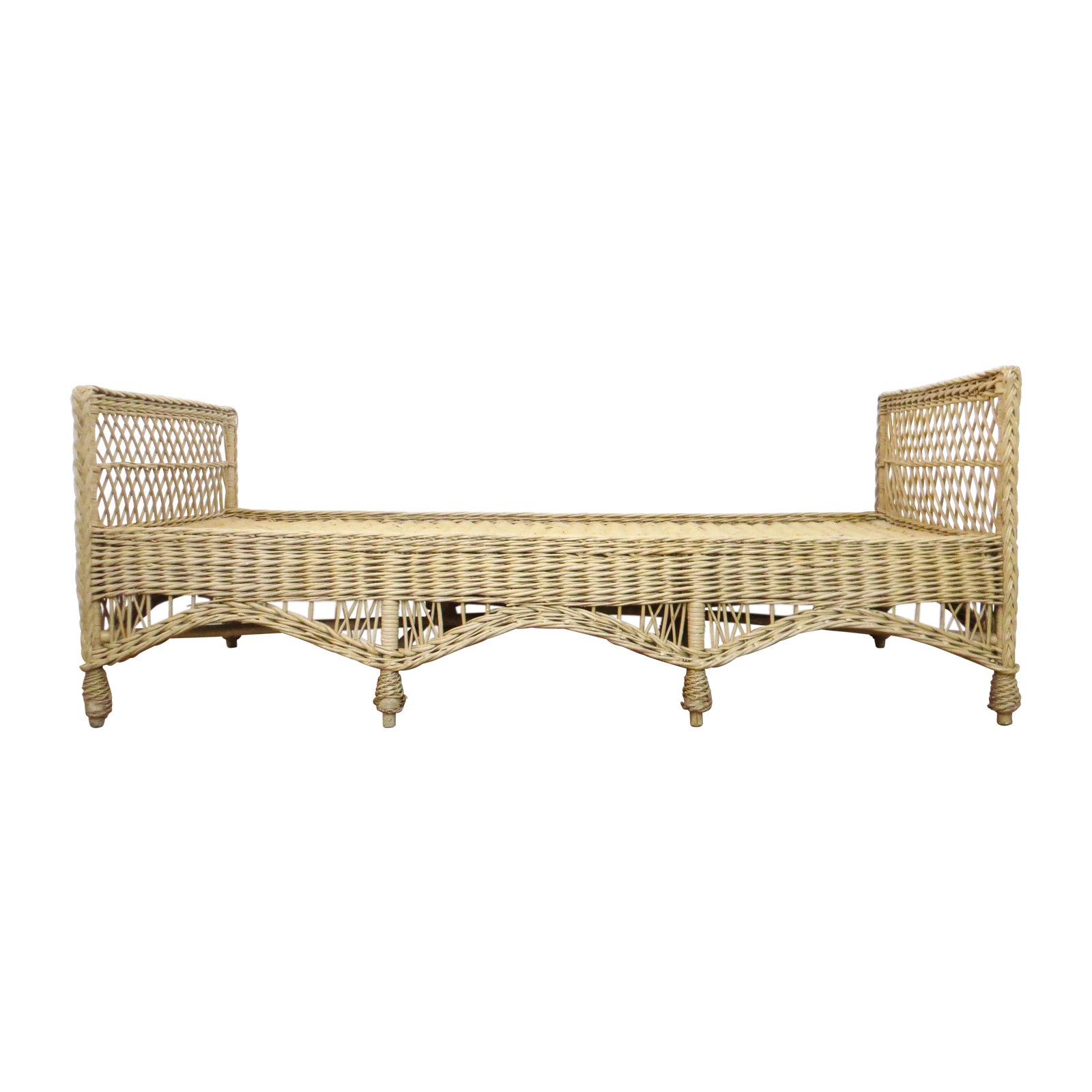 Vintage Wicker Rattan Daybed by Bar Harbor Chairish