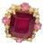 Bochic "Orient" Red Ruby & Multi Sapphire Cocktail Ring Set 18K Gold & Silver For Sale