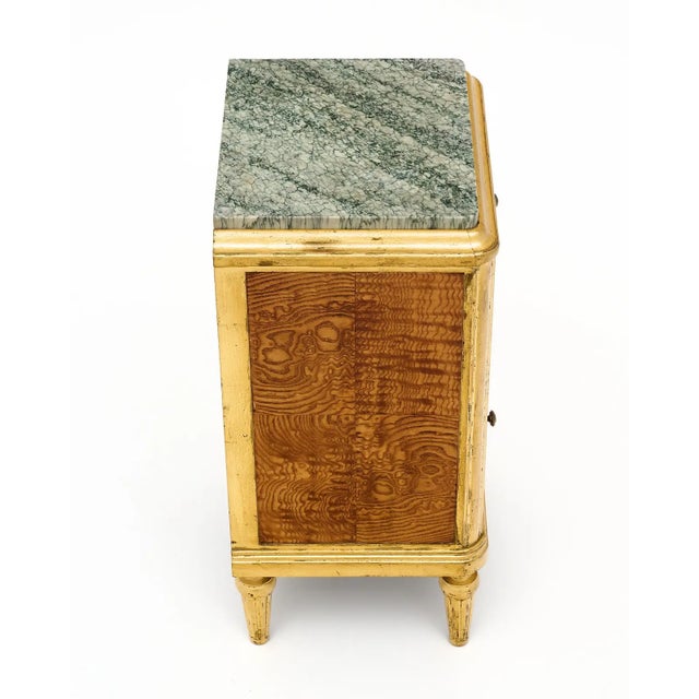 2 Stunning Maison Jansen French Side Tables or Night Stands The body of the cabinets are crafted with burled elm wood on...
