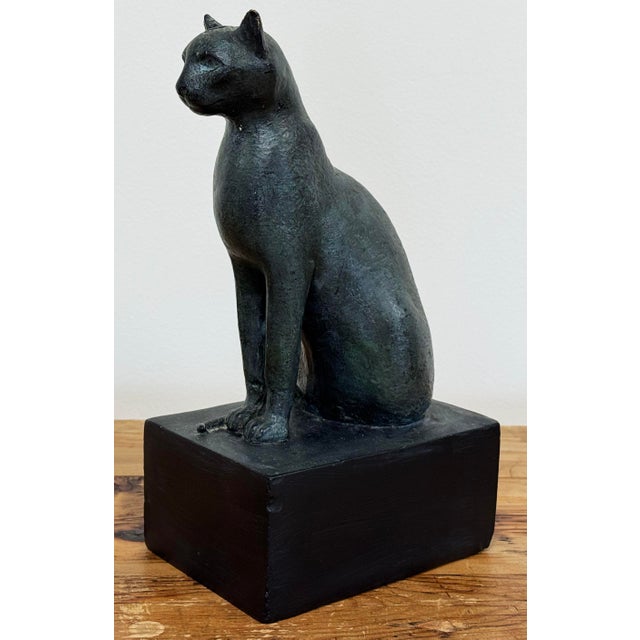 Vintage Egyptian Style Plaster of Paris Cat For Sale In Kansas City - Image 6 of 10