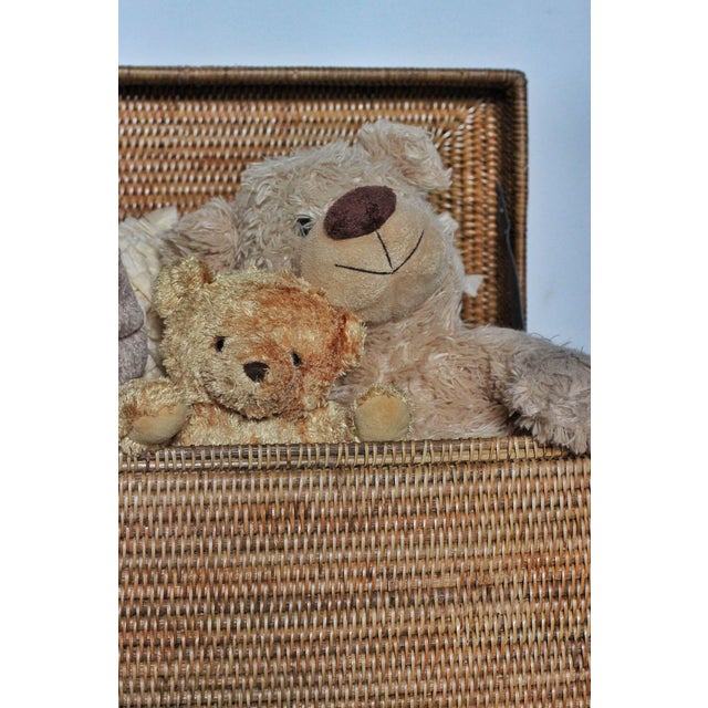 Wood Artifacts Rattan Rectangular Hinged Chest For Sale - Image 7 of 8