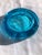 Glass 1970s Clear Turquoise Blue Round Ashtray Mid-Century Modern For Sale - Image 7 of 9