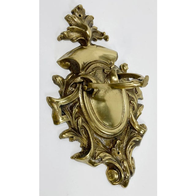Late 20th Century Vintage Scrolled Cast Brass Door Knocker For Sale - Image 5 of 5