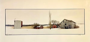 Maxwell Mackenzie, Farm, Winter Landscape, Large Panoramic Vintage Color Photograph Signed Photo, 1993