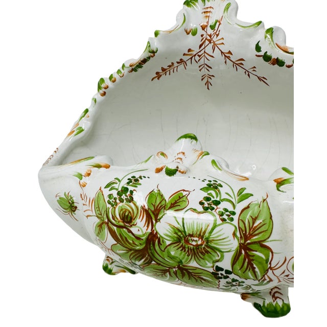 Ceramic Vintage Paul's Hand Painted Ceramic Footed Bowl Made in Italy For Sale - Image 7 of 13