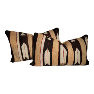 Hand Woven Feather and Arrow Pattern Weaving Pillows -Pair