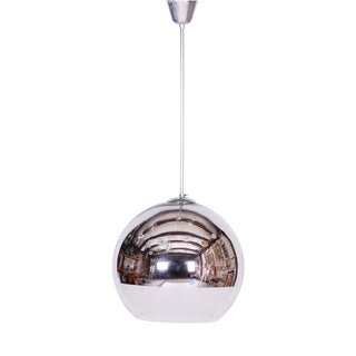 Mid-Century Chandelier in Chromed Steel and Opaline Glass, Germany, 1970s For Sale