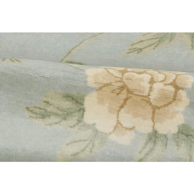 Chinese Art Deco Style Floral Vinery Wool Square Rug by Rug & Kilim, India For Sale In New York - Image 6 of 8