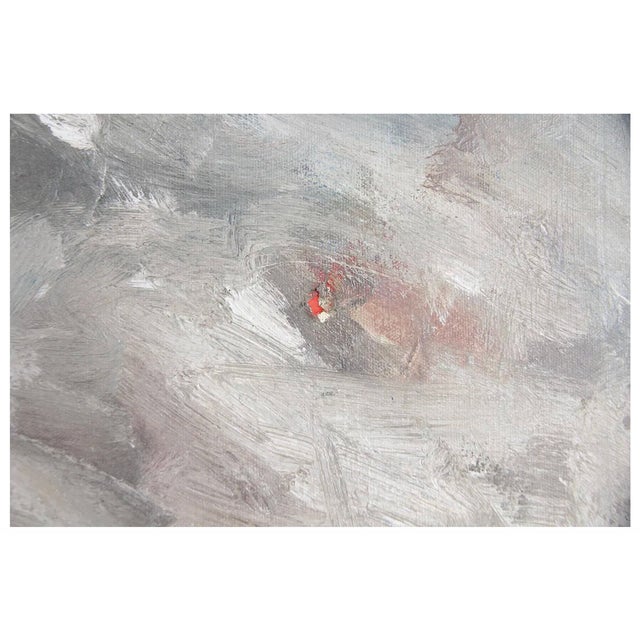 Brown Midcentury Modern Abstract Oil Painting on Canvas, Signed Landland, 1970s For Sale - Image 8 of 11