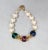 Vintage Signed Napier Jewel-Tone Rhinestone & Faux-Pearl Beaded Bracelet, 1991 For Sale - Image 9 of 9