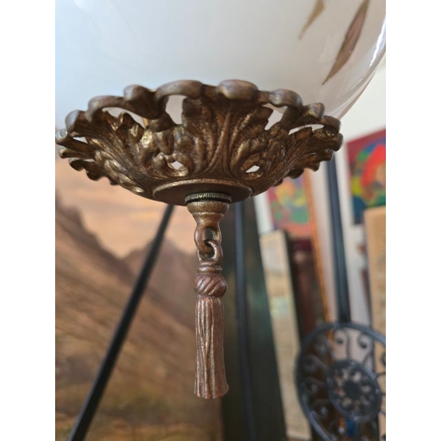 Cream Vintage Mid Century Cherub Cupid Angels Hanging Light For Sale - Image 8 of 9