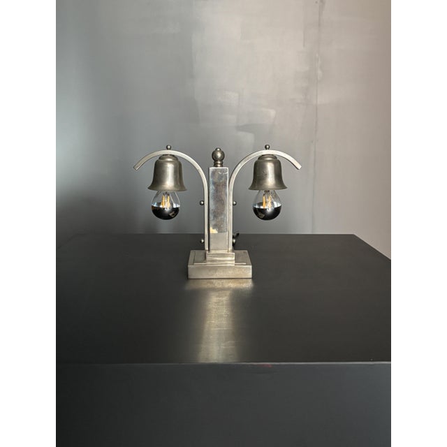 Art Deco Dutch Nickel Desk Lamp, 1930s For Sale - Image 11 of 18