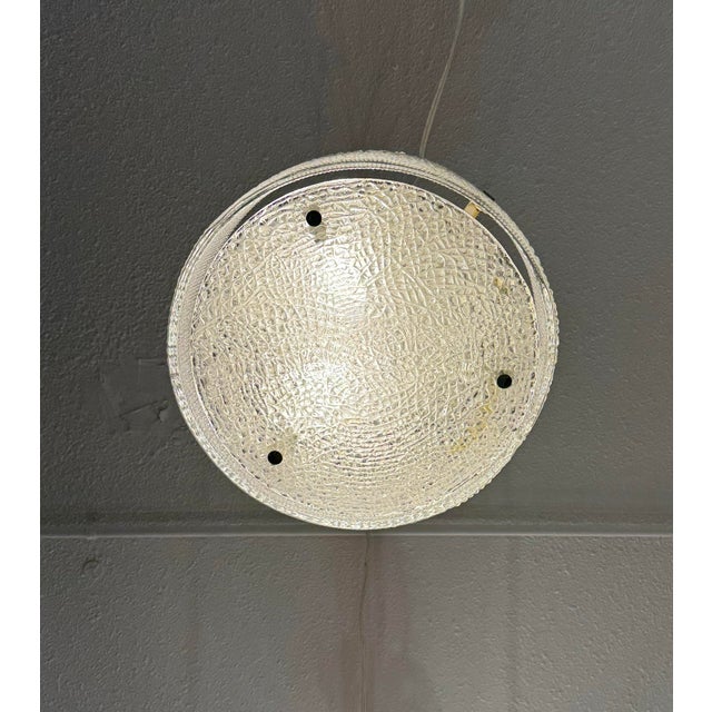 Modern Kaiser Leuchten Ice Glass Flush Mount, Circa 1960s For Sale - Image 3 of 12