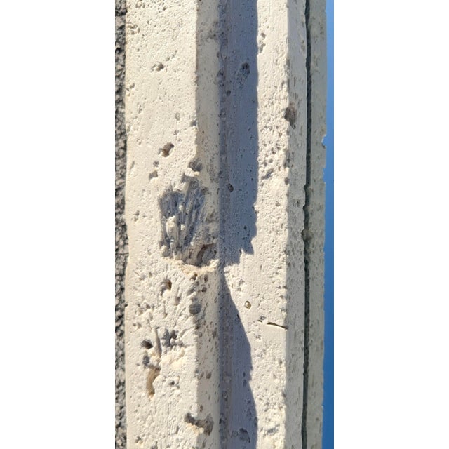 Stone Large Composite Stone Coral Rock Modernist Wall Mirror From 70's For Sale - Image 7 of 8