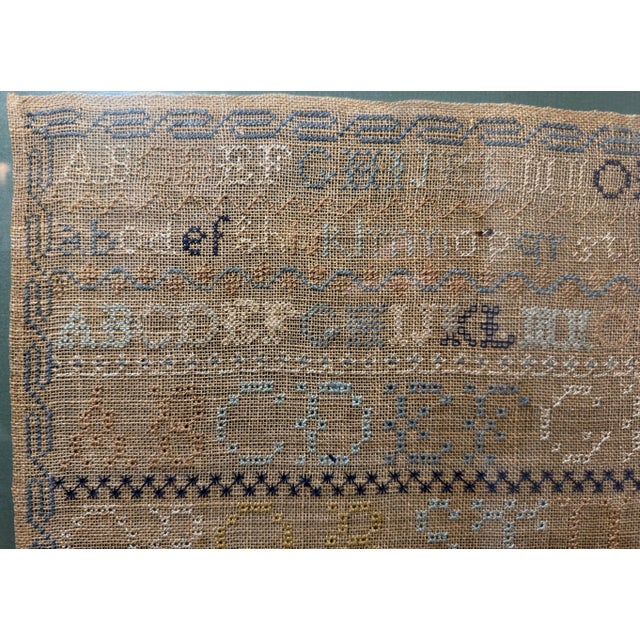 Large Antique Early 19th Century Handmade Embroidered Needlepoint Sampler Art For Sale - Image 9 of 16