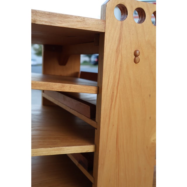 20th Century MCM Handcrafted Blonde Wood Magazine Tree For Sale - Image 15 of 18