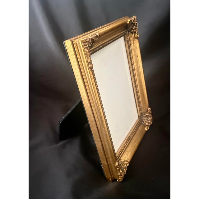 Carrs Vintage Carr Gold Gilt Style Baroque-Style Wood Picture Frame 5 X 7” With Velvet Easel Back. For Sale - Image 4 of 13