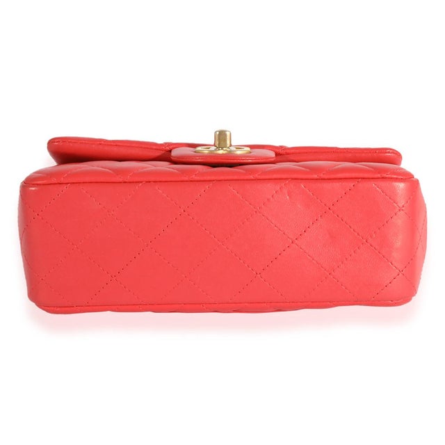 2010s Coral Quilted Lambskin Mini Rectangular Classic Flap Bag For Sale - Image 5 of 8