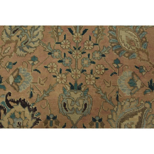 Tabriz Rug 9’10” X 12’5” Pink Wool Vintage Distressed Hand-Knotted Carpet For Sale - Image 10 of 15