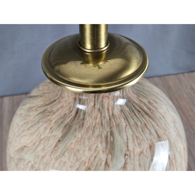 Metal 1990s Frederick Cooper Table Lamp With Marbled Glass and Brass Ginger Jar Base For Sale - Image 7 of 10