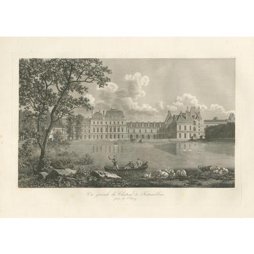 Louis-Pierre Baltard, Antique View of Château De Fontainebleau, 1803, Engraving For Sale - Image 11 of 11