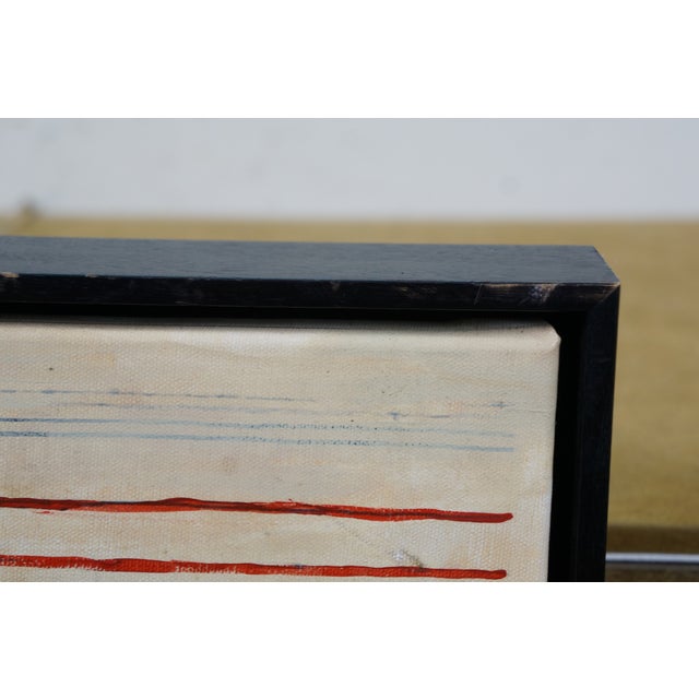 Late 20th Century Vintage 20th Century Southwestern Folk Art Oil on Canvas Painting 21" For Sale - Image 5 of 11