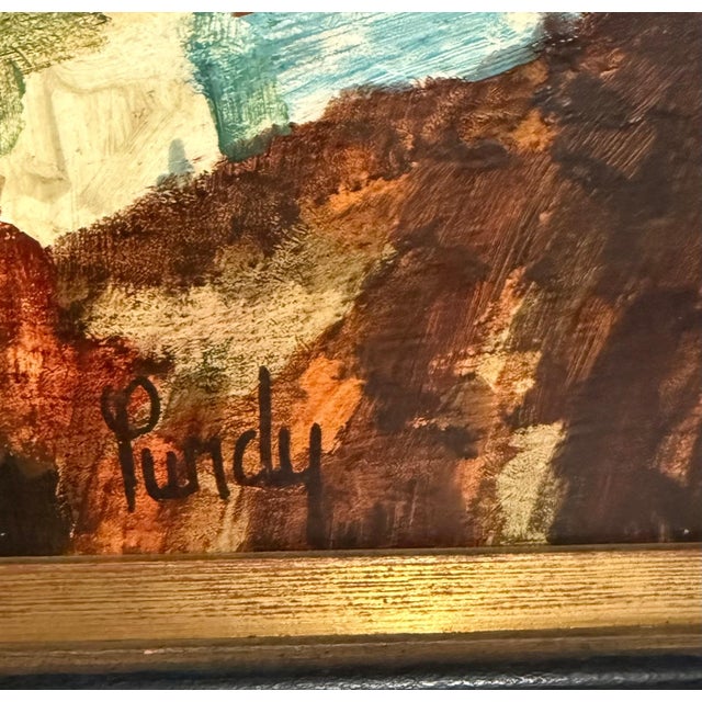Donald Roy Purdy, Modernist Oil Painting Donald Roy Purdy Village on a Hillside Fauvist Colors For Sale - Image 4 of 11