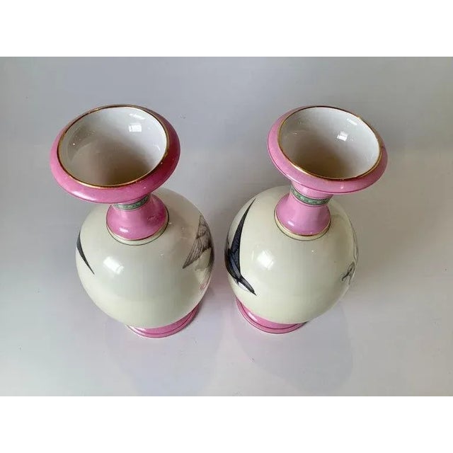 A Pair of Paris Porcelain Bird Vases Circa 1880 For Sale In Philadelphia - Image 6 of 12