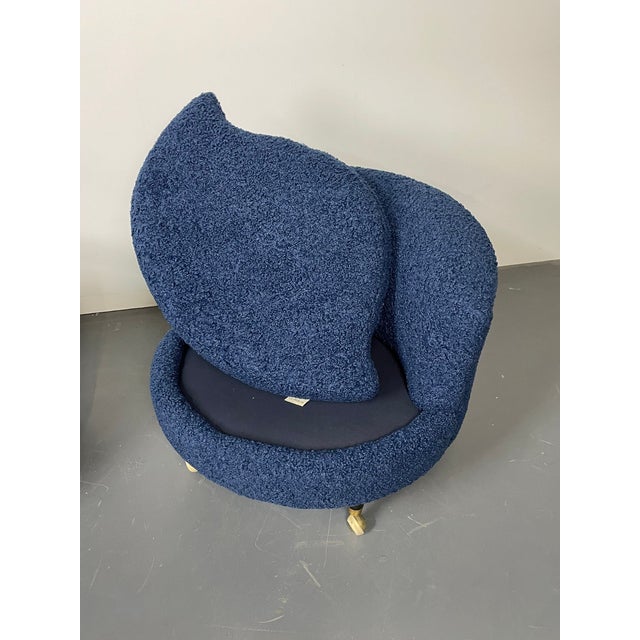 Pair of Mid-Century Rolling Swivel Lounge / Slipper Chairs, Baughman Style For Sale - Image 9 of 17