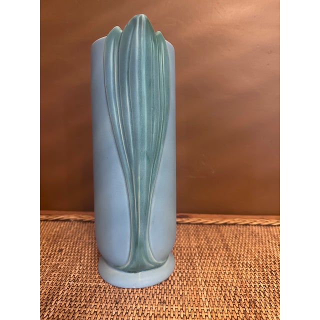 Blue Vintage Weller Art Pottery B-11 Lily of the Valley Blue 12" For Sale - Image 8 of 8
