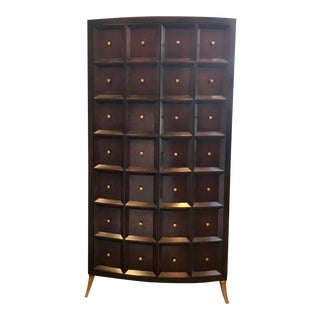 Thomas Pheasant for Baker Mahogany Bevel Bar Cabinet For Sale