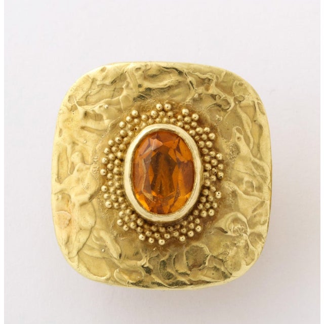 Modern Ed Weiner 18 Kt Gold and Citrine Earrings - 2 Pcs. For Sale - Image 3 of 8