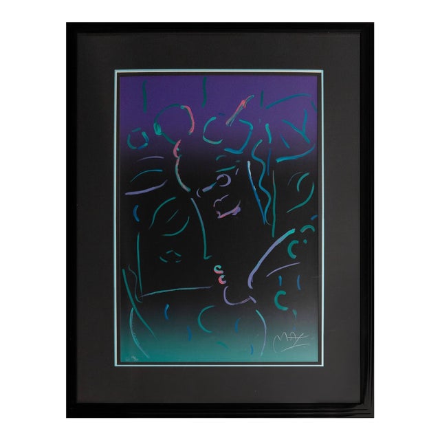 Peter Max Midnight Profile Signed 1988 Serigraph on Paper 176/300 Modern Pop Art For Sale