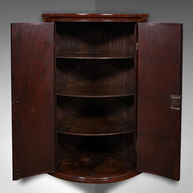 Traditional 1780's Antique Bow Front Corner Cabinet For Sale - Image 3 of 9