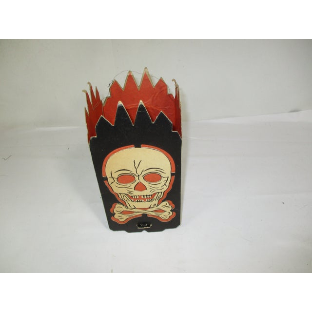 1950s Vintage Halloween Skull and Crossbones Lantern For Sale - Image 5 of 16