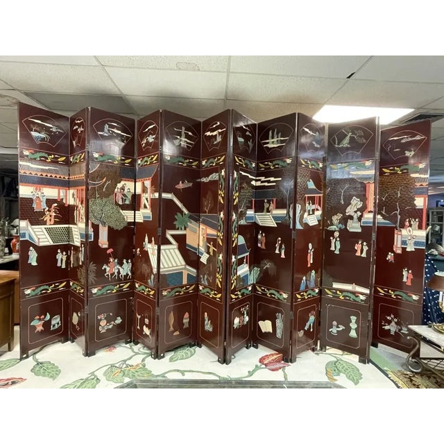 Wood 1970s Asian Wooden Room Divider For Sale - Image 7 of 9