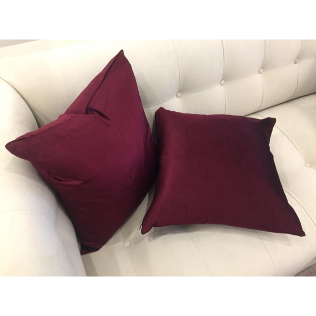 Deep Rich Burgundy Velvet Pillows A Pair Chairish