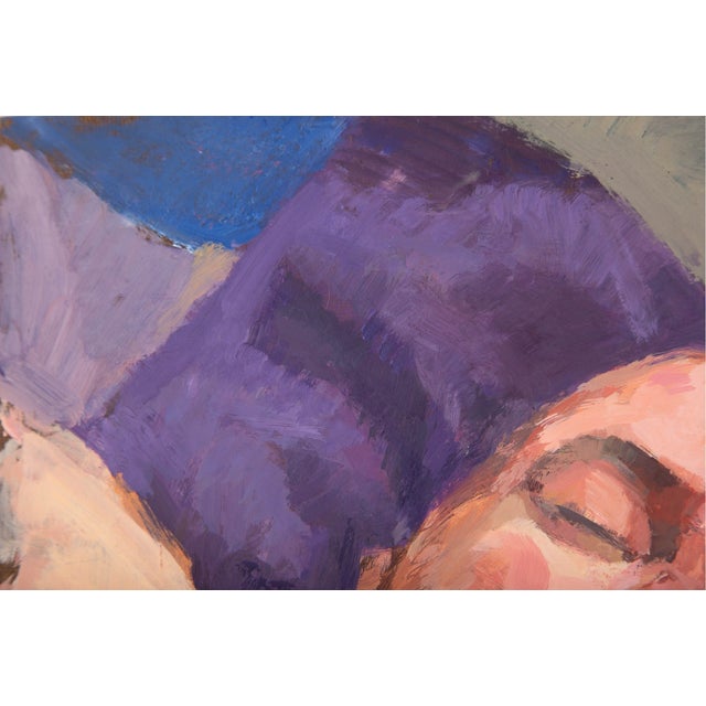 Vintage Original Oil Painting - “Sleeping Face” (14” x 11”) Lovely oil painting featuring a serene portrait of a sleeping...