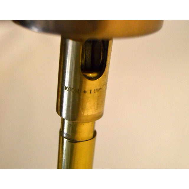 1970s Koch & Lowy Mid-Century Modern Adjustable Swing Brass Pharmacy Floor Lamp For Sale - Image 16 of 18