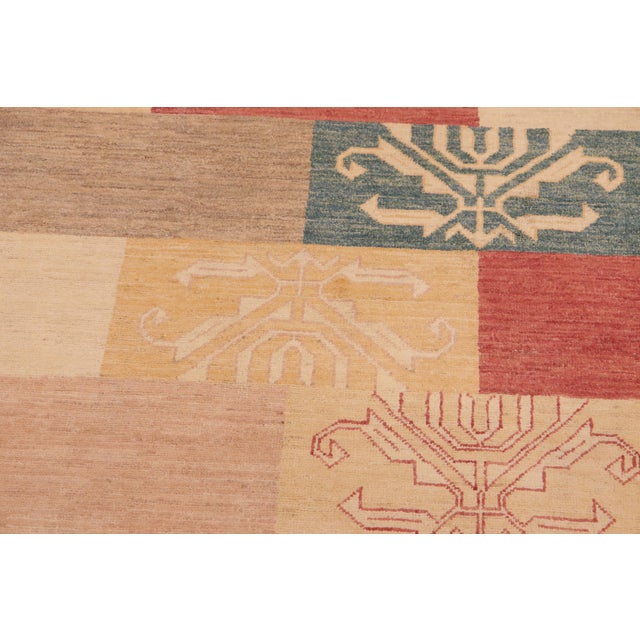 1990s Modern Gabbeh Tan/Brown Wool Rug - 6'0'' X 8'8'' For Sale - Image 5 of 10