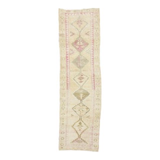 Faded Vintage Herki Runner Rug For Sale