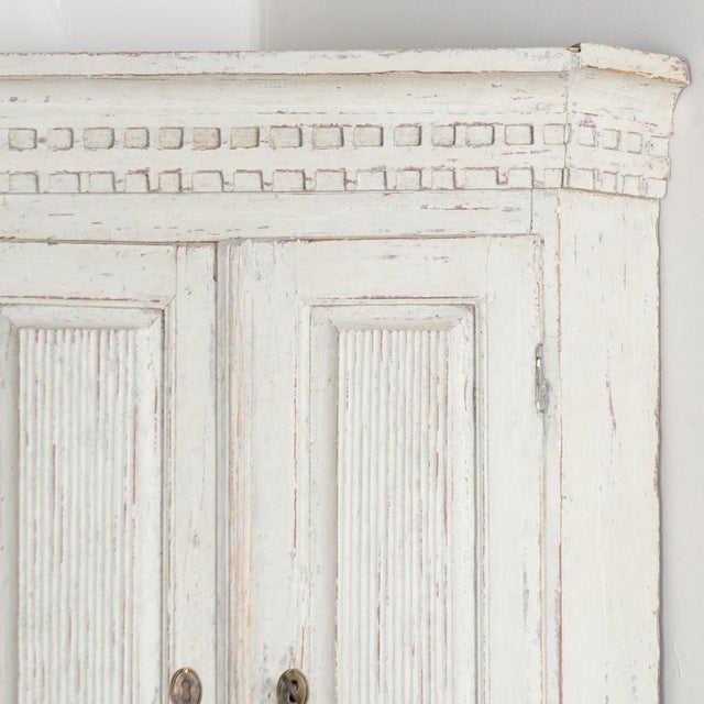 19th Century Swedish White Painted Pine Corner Cabinet For Sale - Image 4 of 9