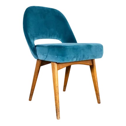 Velvet Dining Chair, 1960s For Sale
