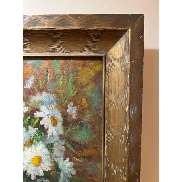 Realism Impasto Impressionistic Painting of Daisies in the Style of Van Gogh For Sale - Image 3 of 13