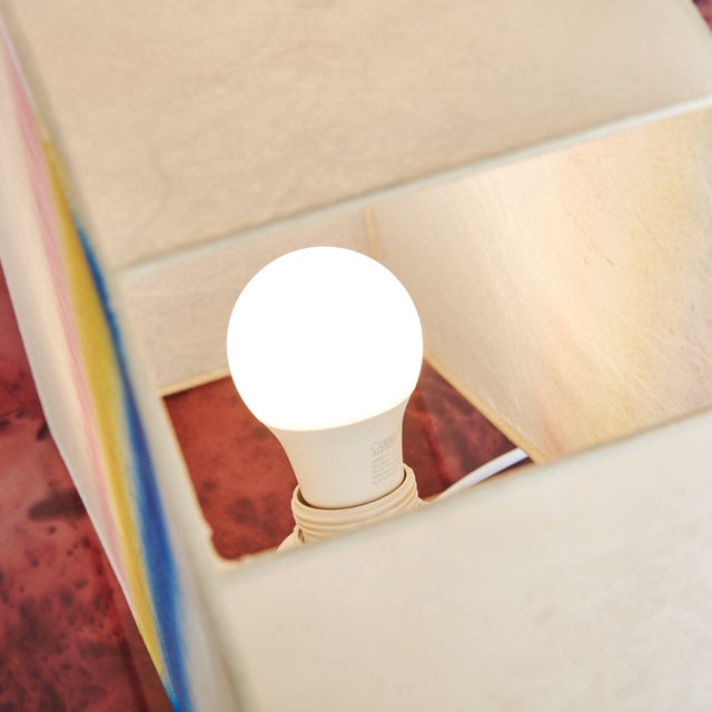 Mid-Century Modern Rainbow Cocoon Table Lamp Attributed to Cazal Crèation, Italy 1970s For Sale - Image 3 of 11