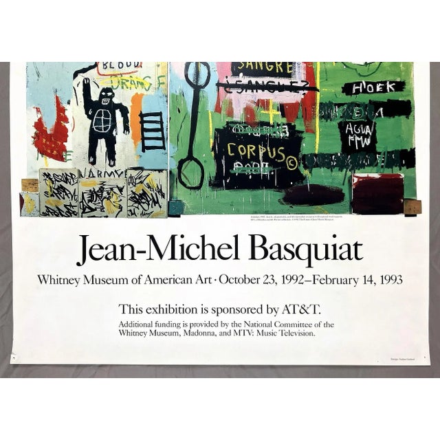 1990s Jean Michel Basquiat Original 1992 Whitney Museum of American Art Exhibition Poster For Sale - Image 5 of 13