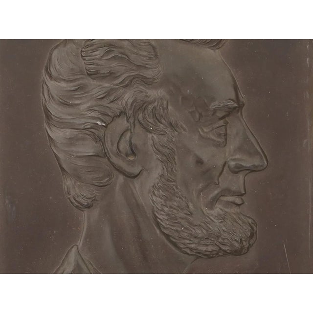 American American President Lincoln Portrait Plaque Framed For Sale - Image 3 of 4
