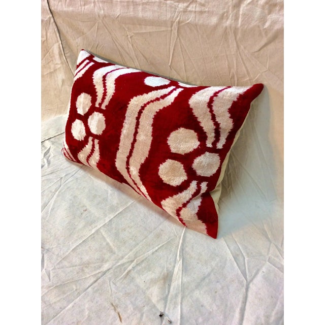 Traditional Turkish Hand Woven Velvet Ikat Pillow For Sale - Image 3 of 12